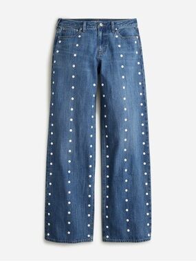 J. Crew Wide-Leg Jeans with Pearls